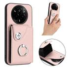 For Realme 14 Pro Organ Card Bag Ring Holder Phone Case(Pink) - 2