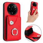 For Realme 14 Pro Organ Card Bag Ring Holder Phone Case(Red) - 2