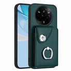For Realme 14 Pro Organ Card Bag Ring Holder Phone Case(Green) - 1