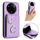 For Realme 14 Pro+ Organ Card Bag Ring Holder Phone Case(Purple) - 2