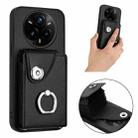 For Realme 14 Pro+ Organ Card Bag Ring Holder Phone Case(Black) - 2
