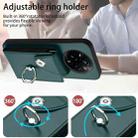 For Realme 14 Pro+ Organ Card Bag Ring Holder Phone Case(Green) - 3