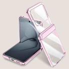 For Huawei nova Flip Integrated Clear Electroplating Spring Hinge Phone Case(Pink) - 1