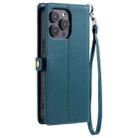 For iPhone 16 Pro Max Wallet Multi-card Slot Leather Phone Case with Lanyard(Green) - 3