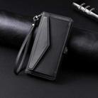 For iPhone 16 Pro Max Wallet Multi-card Slot Leather Phone Case with Lanyard(Black) - 2