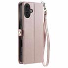 For iPhone 16 Plus Wallet Multi-card Slot Leather Phone Case with Lanyard(Rose Gold) - 3