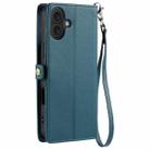 For iPhone 16 Plus Wallet Multi-card Slot Leather Phone Case with Lanyard(Green) - 3