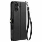 For iPhone 16 Plus Wallet Multi-card Slot Leather Phone Case with Lanyard(Black) - 3