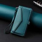 For iPhone 15 Pro Max Wallet Multi-card Slot Leather Phone Case with Lanyard(Green) - 2