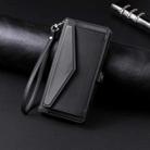 For iPhone 15 Plus Wallet Multi-card Slot Leather Phone Case with Lanyard(Black) - 2