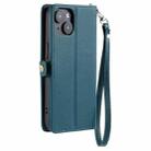 For iPhone 13 mini Wallet Multi-card Slot Leather Phone Case with Lanyard(Green) - 3