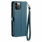 For iPhone 12 Pro Max Wallet Multi-card Slot Leather Phone Case with Lanyard(Green) - 3