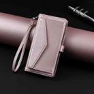 For iPhone 11 Wallet Multi-card Slot Leather Phone Case with Lanyard(Rose Gold) - 2