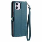 For iPhone 11 Wallet Multi-card Slot Leather Phone Case with Lanyard(Green) - 3