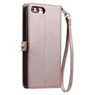 For iPhone 8 Plus / 7 Plus Wallet Multi-card Slot Leather Phone Case with Lanyard(Rose Gold) - 3