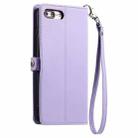 For iPhone 8 Plus / 7 Plus Wallet Multi-card Slot Leather Phone Case with Lanyard(Purple) - 3