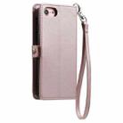 For iPhone SE 2022 / SE 2020 / 7 / 8 Wallet Multi-card Slot Leather Phone Case with Lanyard(Rose Gold) - 3