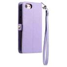 For iPhone SE 2022 / SE 2020 / 7 / 8 Wallet Multi-card Slot Leather Phone Case with Lanyard(Purple) - 3