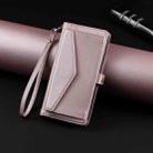 For iPhone XS Max Wallet Multi-card Slot Leather Phone Case with Lanyard(Rose Gold) - 2