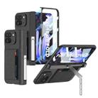 For Google Pixel 10 Pro Fold GKK Integrated Fold Hinge Card Slot Phone Case with Holder(Black) - 1