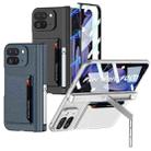 For Google Pixel 10 Pro Fold GKK Integrated Fold Hinge Card Slot Phone Case with Holder(Silver) - 2