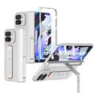 For Google Pixel 10 Pro Fold GKK Integrated Fold Hinge Wrist Strap Phone Case with Holder(Silver) - 1
