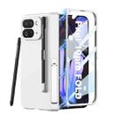 For Google Pixel 10 Pro Fold GKK Integrated Magnetic Full Coverage Flip Phone Case, Included Pen(Silver) - 1