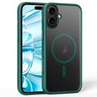 For iPhone 16 Plus Frosted MagSafe Magnetic Phone Case(Dark Green) - 1