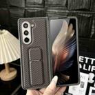 For Samsung Galaxy Z Fold6 5G Carbon Fiber Foldable Leather Phone Case with Stand(Grey) - 2