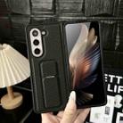 For Samsung Galaxy Z Fold3 5G Carbon Fiber Foldable Leather Phone Case with Stand(Black) - 2