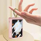 For Honor Magic V Flip GKK Integrated Magnetic Folding Hinge Full Coverage Phone Case with Ring Holder(Pink) - 3