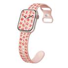 For Apple Watch SE 2023 44mm English Letters Style Butterfly Buckle Silicone Watch Band(Pink Sand Orange) - 1