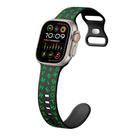 For Apple Watch Ultra 2 49mm English Letters Style Butterfly Buckle Silicone Watch Band(Black Green) - 1