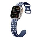 For Apple Watch Ultra 2 49mm English Letters Style Butterfly Buckle Silicone Watch Band(Midnight Blue White) - 1