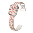 For Apple Watch Series 9 45mm English Letters Style Butterfly Buckle Silicone Watch Band(Starlight Orange) - 1