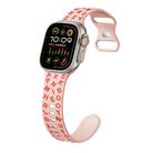 For Apple Watch Ultra 49mm English Letters Style Butterfly Buckle Silicone Watch Band(Pink Sand Orange) - 1