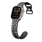 For Apple Watch Ultra 49mm English Letters Style Butterfly Buckle Silicone Watch Band(Black White) - 1