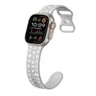 For Apple Watch Ultra 49mm English Letters Style Butterfly Buckle Silicone Watch Band(Grey White) - 1