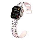 For Apple Watch Ultra 49mm English Letters Style Butterfly Buckle Silicone Watch Band(Bright Pink Smoke Purple) - 1