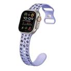 For Apple Watch Ultra 49mm English Letters Style Butterfly Buckle Silicone Watch Band(Lilac Black) - 1