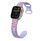 For Apple Watch Ultra 49mm English Letters Style Butterfly Buckle Silicone Watch Band(Lilac Red) - 1