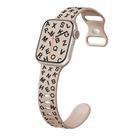 For Apple Watch Series 7 45mm English Letters Style Butterfly Buckle Silicone Watch Band(Walnut Black) - 1