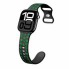 For Apple Watch Series 10 46mm English Letters Style Butterfly Buckle Silicone Watch Band(Black Green) - 1