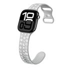 For Apple Watch Series 10 46mm English Letters Style Butterfly Buckle Silicone Watch Band(Grey White) - 1