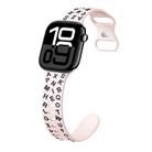 For Apple Watch Series 10 46mm English Letters Style Butterfly Buckle Silicone Watch Band(Bright Pink Smoke Purple) - 1