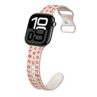 For Apple Watch Series 10 46mm English Letters Style Butterfly Buckle Silicone Watch Band(Starlight Orange) - 1