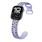 For Apple Watch Series 10 46mm English Letters Style Butterfly Buckle Silicone Watch Band(Lilac Black) - 1