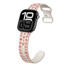 For Apple Watch Series 10 42mm English Letters Style Butterfly Buckle Silicone Watch Band(Starlight Orange) - 1