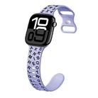 For Apple Watch Series 10 42mm English Letters Style Butterfly Buckle Silicone Watch Band(Lilac Black) - 1