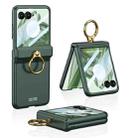 For Motorola Razr 50 Ultra GKK Integrated Magnetic Hinged Flip Case with Ring Holder(Green) - 1